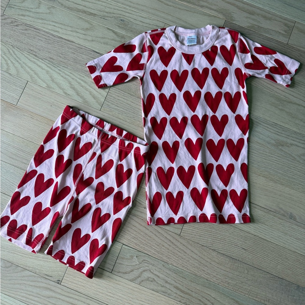 Hanna Andersson Red and White Heart Pajama Set